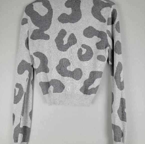 Scott & Scott London Edit Cardigan Animal Print Gray Hot Pink Small - Picture 2 of 6